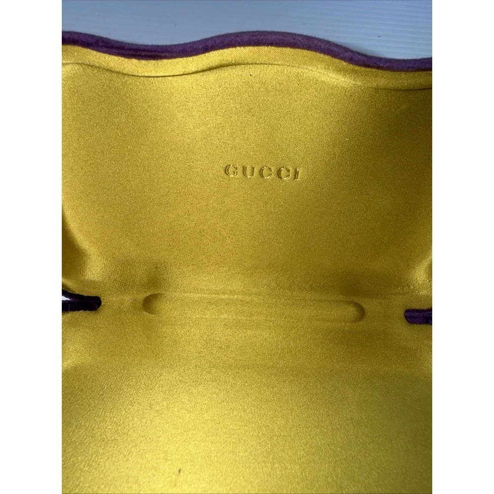 Gucci Purple Velvet Eyeglass Case Hard Shell Authentic Large Size Glasses Holder - Picture 5 of 7